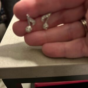 Elegant Silver Music Note Earrings